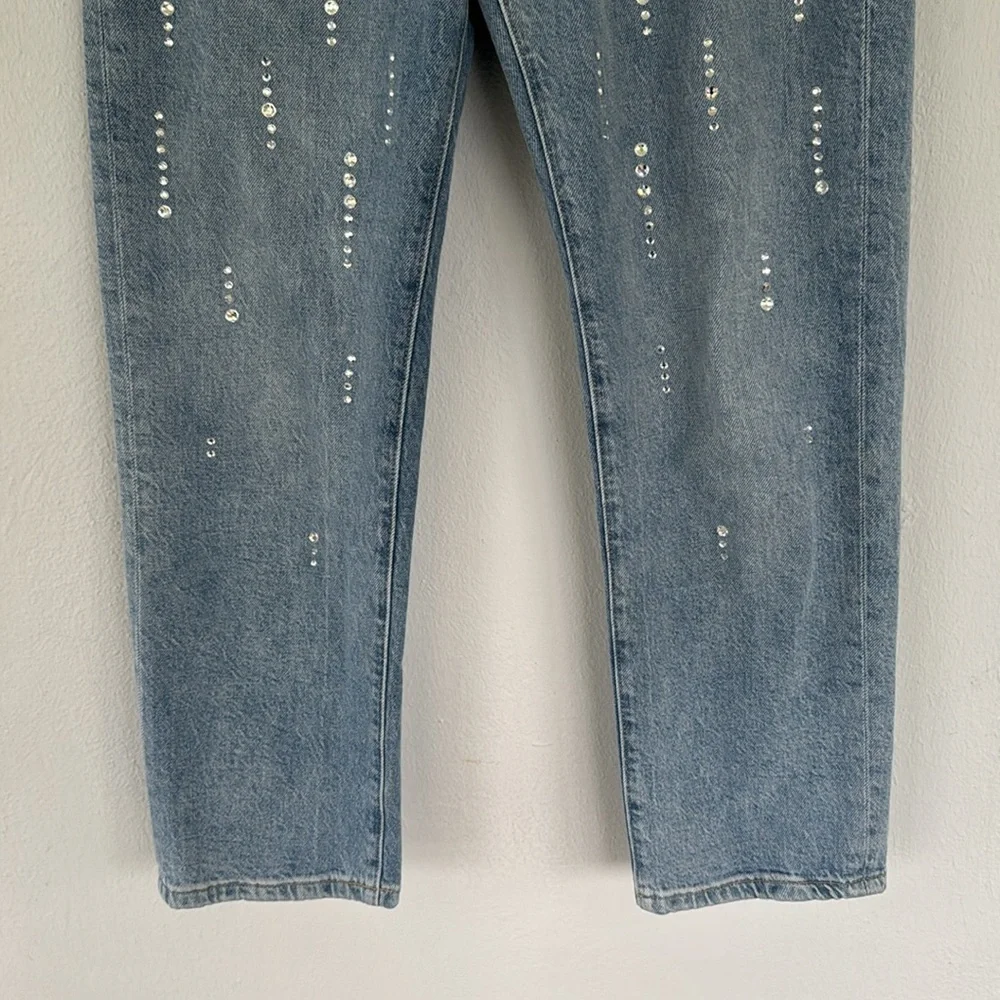 Lucky Brand Legend rhinestone 90s loose high rise crop light wash jeans size 25 - Picture 4 of 13